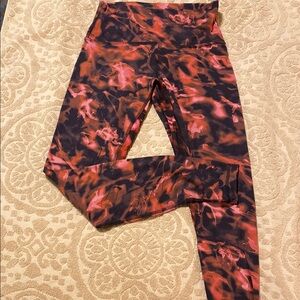 Lululemon-Red, Pink and Black Patterned Leggings